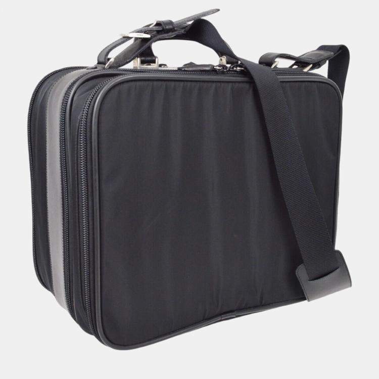 Pre Owned Prada Black Nylon Business Handbag