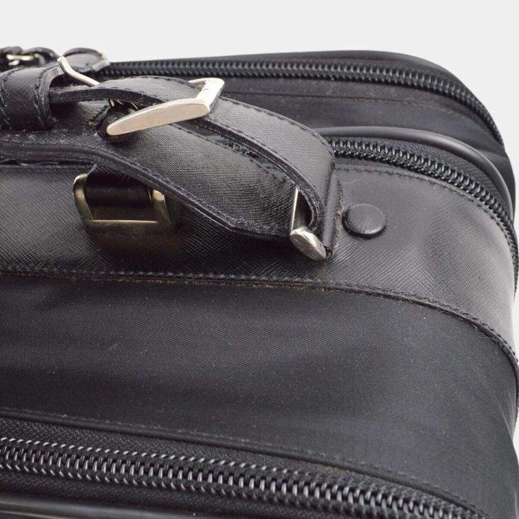 Pre Owned Prada Black Nylon Business Handbag