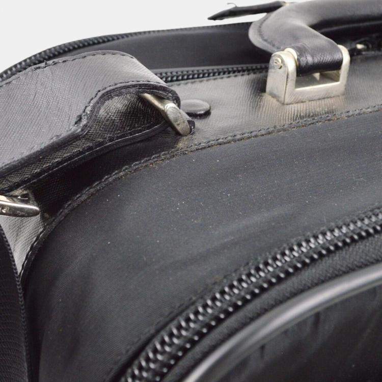 Pre Owned Prada Black Nylon Business Handbag