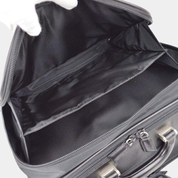 Pre Owned Prada Black Nylon Business Handbag