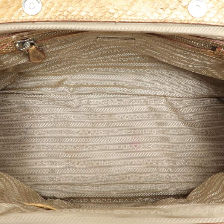 Pre Owned Prada Metallic Python Frame Satchel