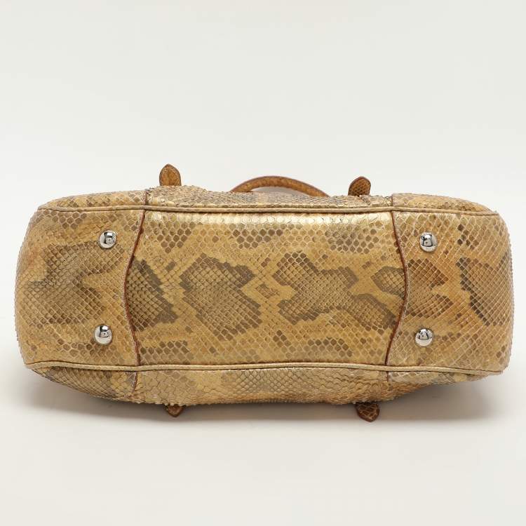 Pre Owned Prada Metallic Python Frame Satchel