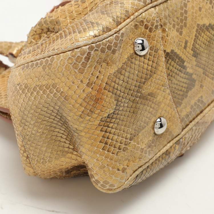 Pre Owned Prada Metallic Python Frame Satchel