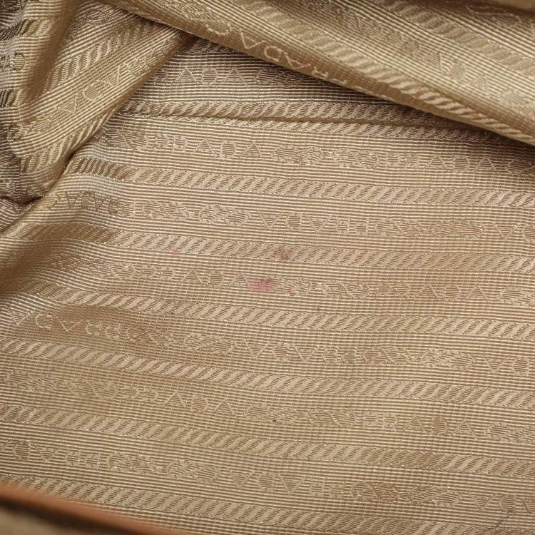 Pre Owned Prada Caramel Saffiano Lux Leather Large Galleria Double Zip Tote