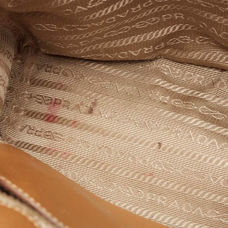 Pre Owned Prada Brown Saffiano Lux Leather Small Galleria Tote