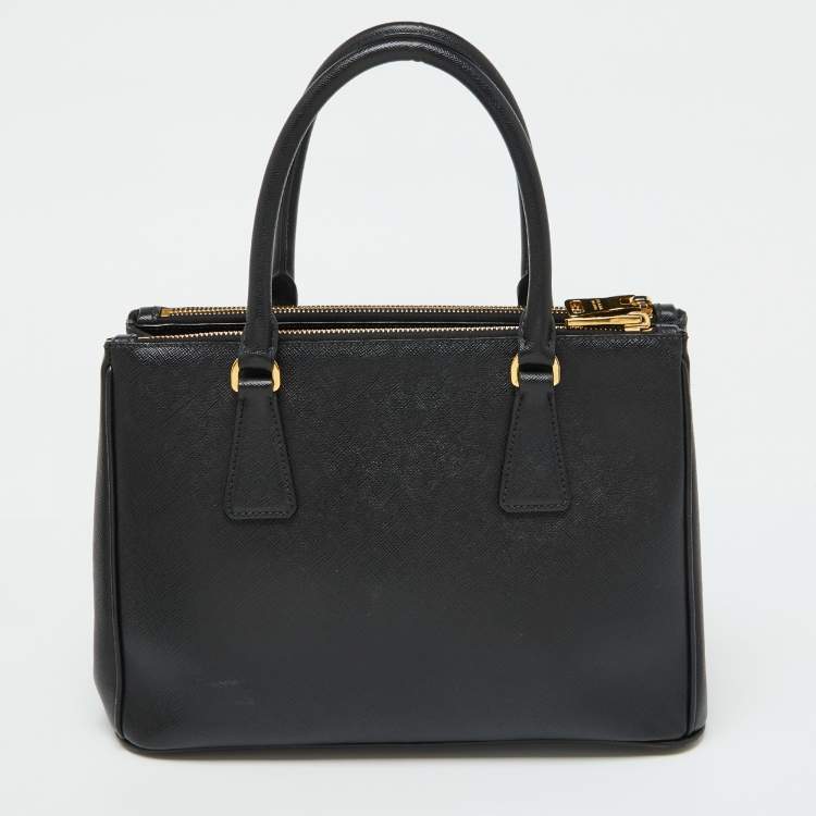 Pre Owned Prada Black Saffiano Leather Medium Galleria Tote