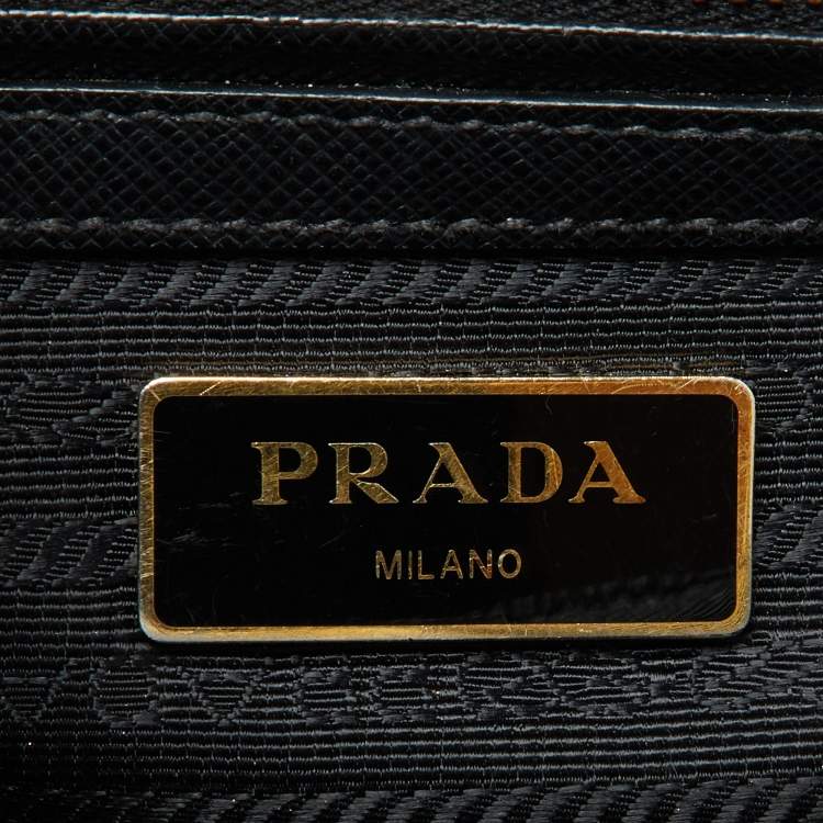 Pre Owned Prada Black Saffiano Leather Medium Galleria Tote