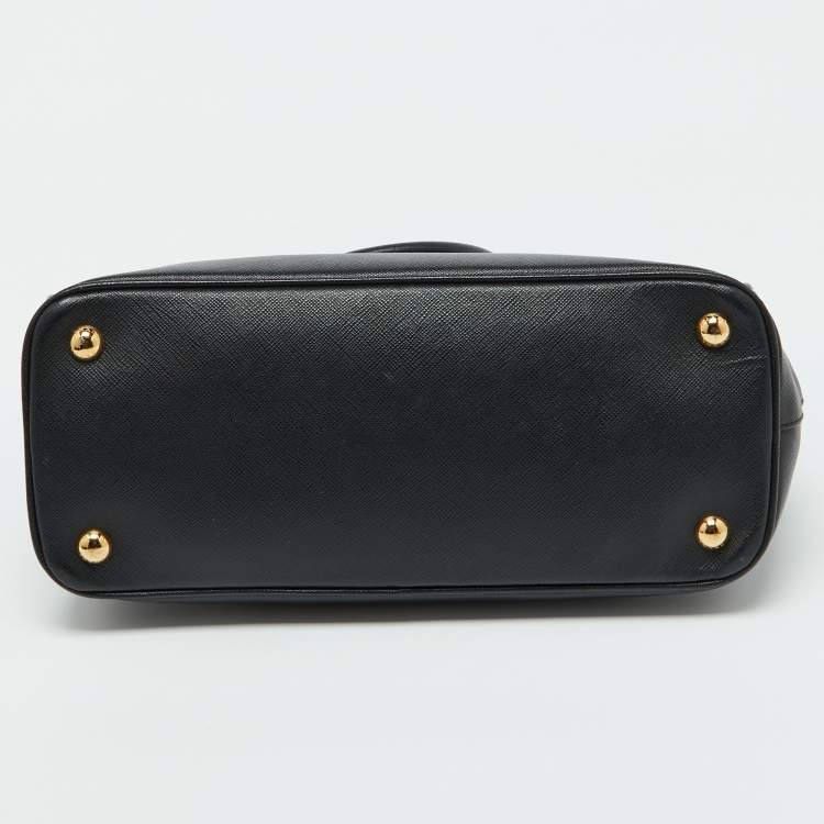Pre Owned Prada Black Saffiano Leather Medium Galleria Tote