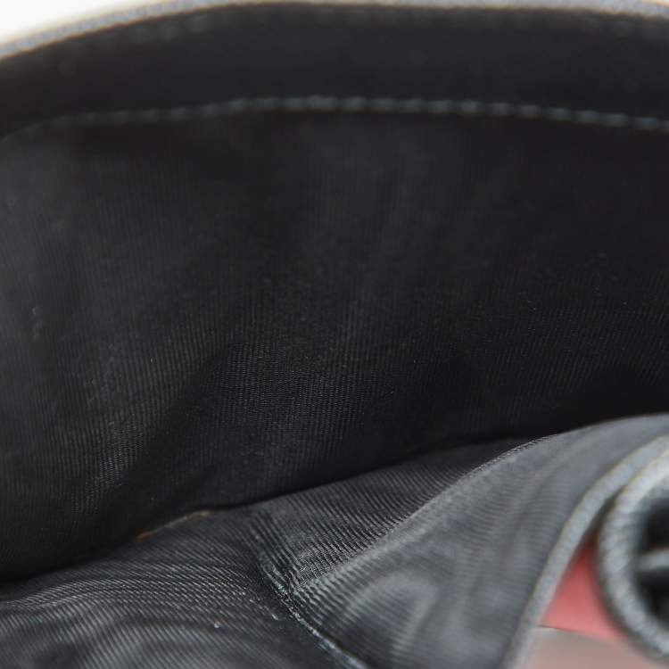 Pre Owned Prada Black Saffiano Leather Rabbit Charm Embellished Compact Wallet