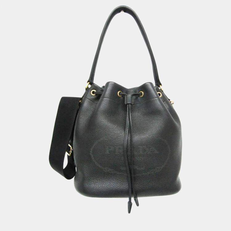 Prada Nero Vitello Daino Bucket Bag Prada The Luxury Closet