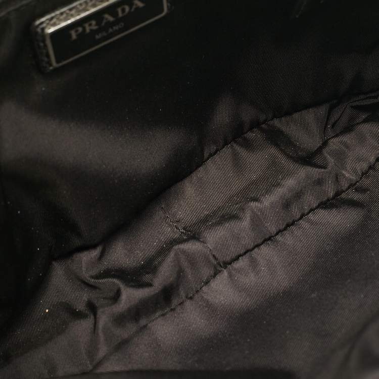Pre Owned Prada Black Nylon Triangle Logo Front Pocket Belt Bag