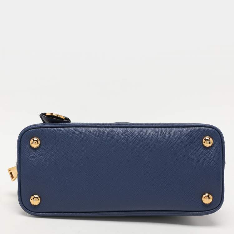 Pre Owned Prada Blue Saffiano Lux Leather Small Promenade Crossbody Bag