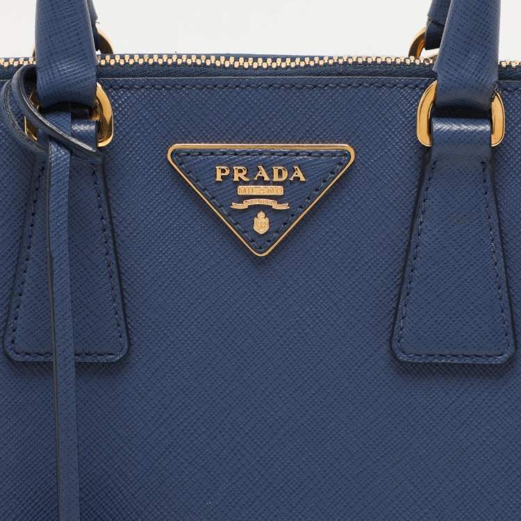Pre Owned Prada Blue Saffiano Lux Leather Small Promenade Crossbody Bag