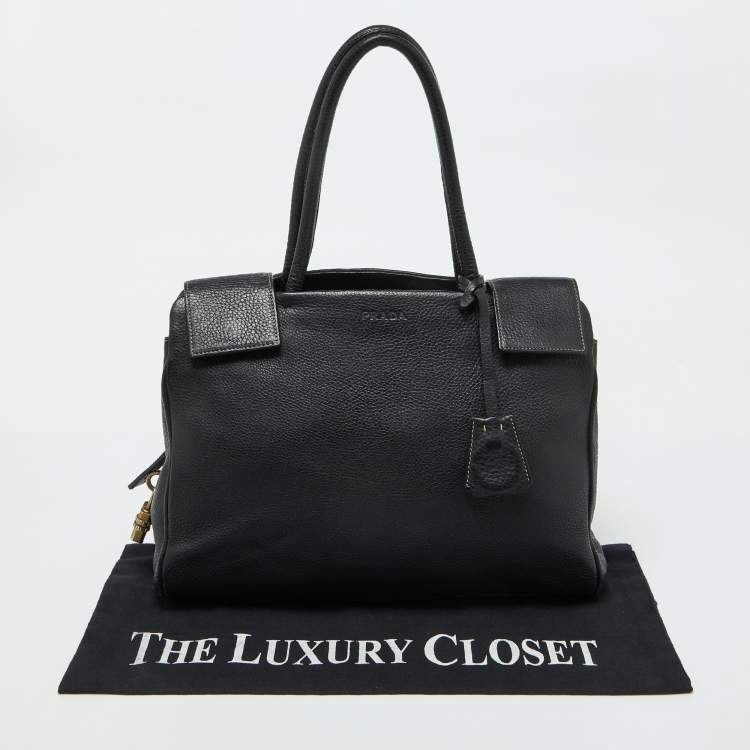 Pre Owned Prada Black Leather Vintage Satchel