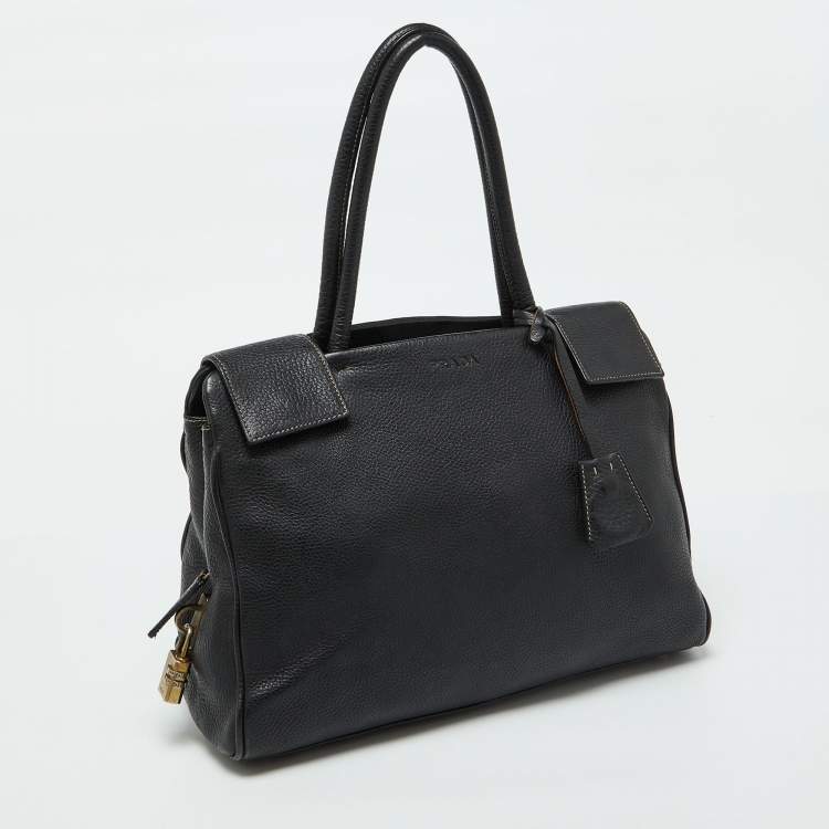 Pre Owned Prada Black Leather Vintage Satchel