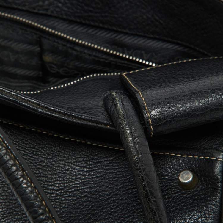 Pre Owned Prada Black Leather Vintage Satchel