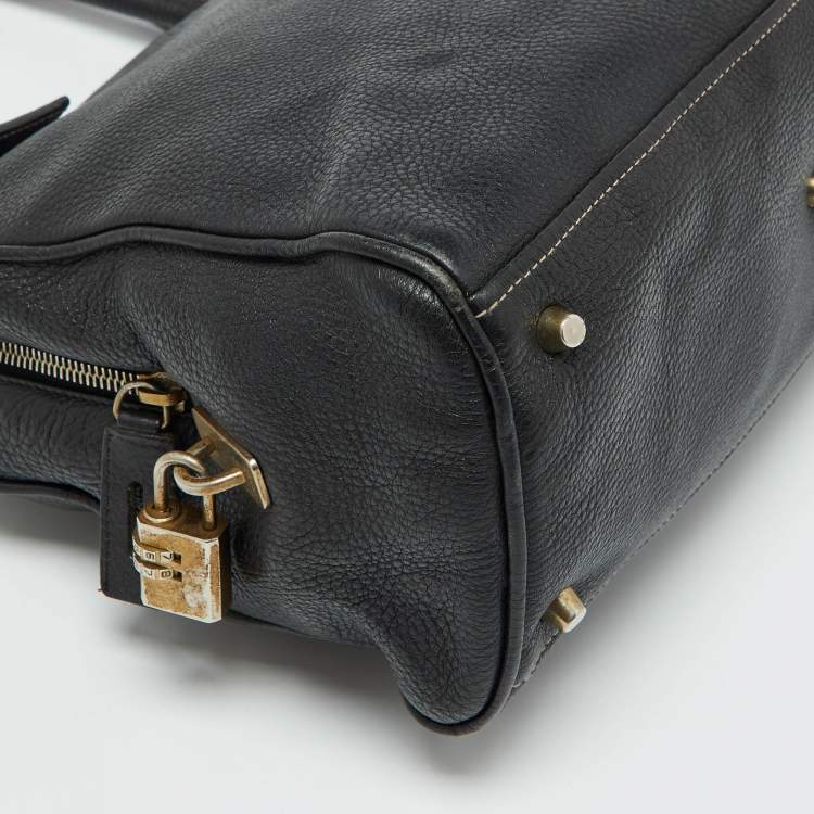 Pre Owned Prada Black Leather Vintage Satchel