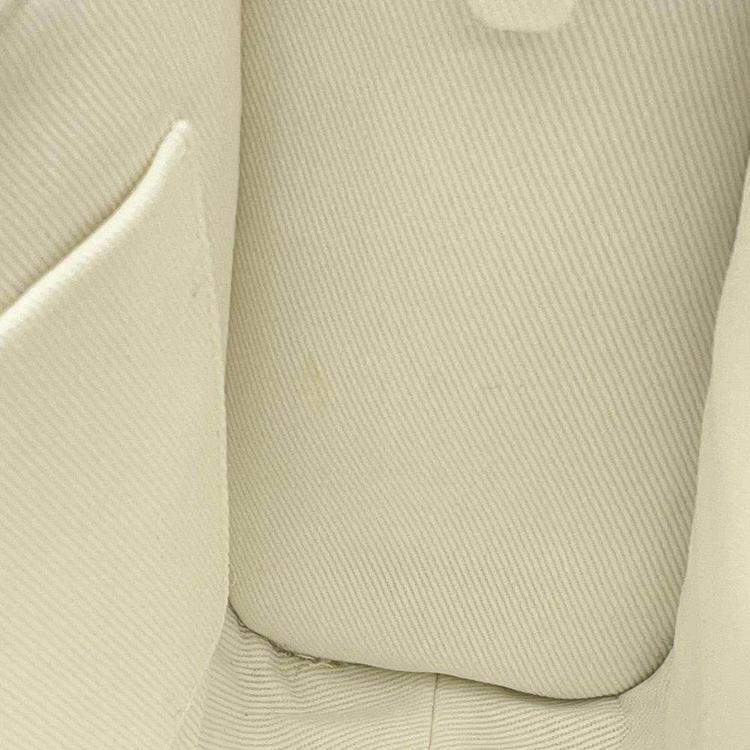 Pre Owned Prada White/Black Canvas Triangle Logo Dot Handbag