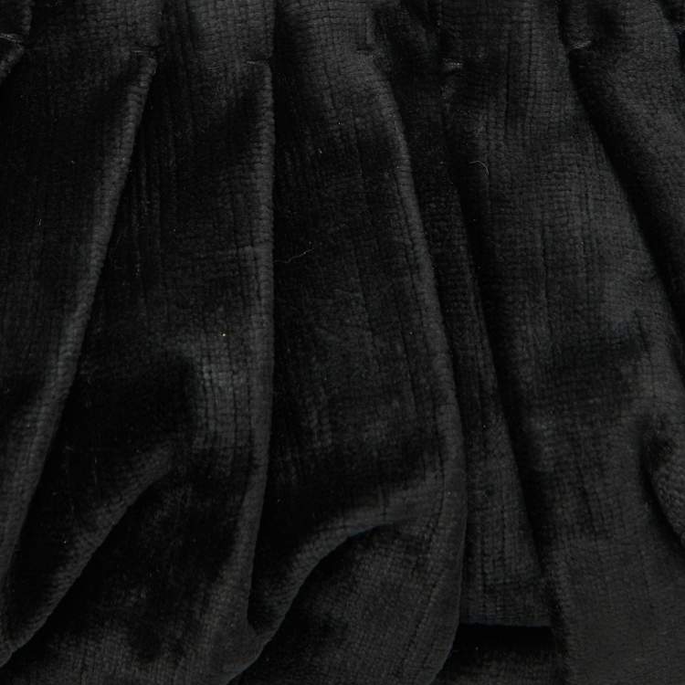 Pre Owned Prada Black Velvet Embroidered Vintage Shoulder Bag