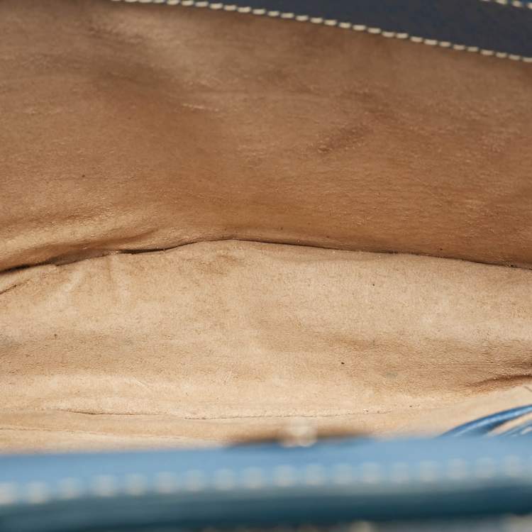 Pre Owned Prada Blue Cinghiale Leather Flap Shoulder Bag