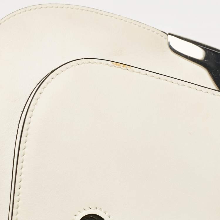 Pre Owned Prada Black/White Leather Sidonie Shoulder Bag