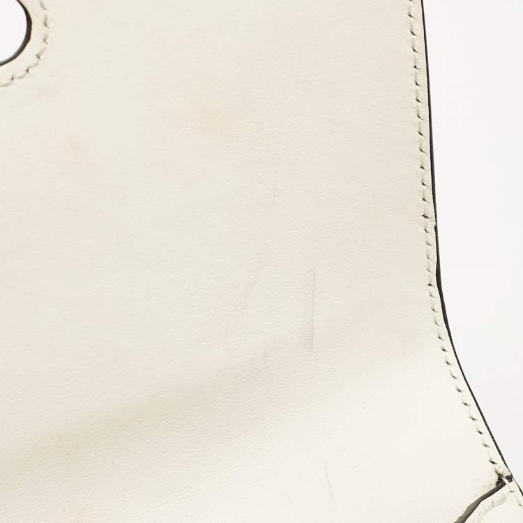 Pre Owned Prada Black/White Leather Sidonie Shoulder Bag