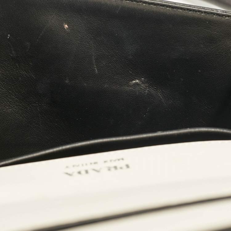 Pre Owned Prada Black/White Leather Sidonie Shoulder Bag