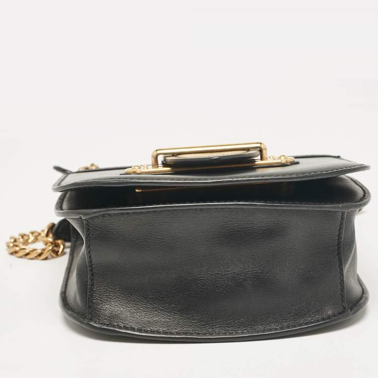 Pre Owned Prada Black Leather Cahier Flap Crossbody Bag