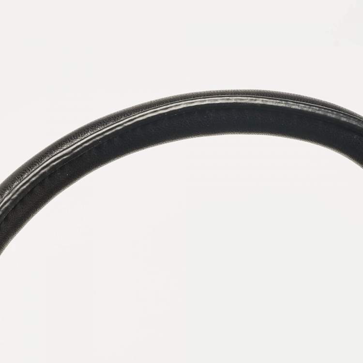 Pre Owned Prada Black Leather Gaufre Tote