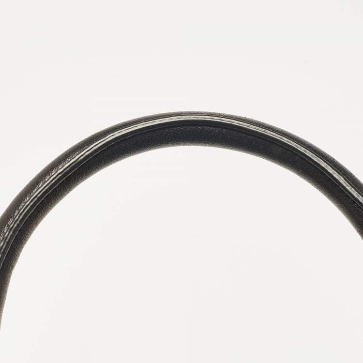 Pre Owned Prada Black Leather Gaufre Tote