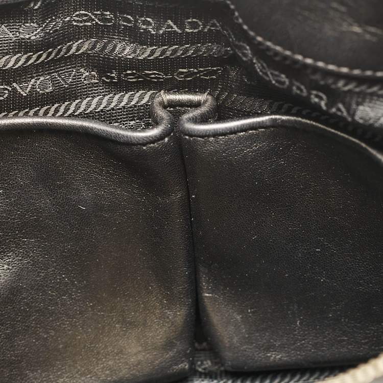 Pre Owned Prada Black Leather Gaufre Tote