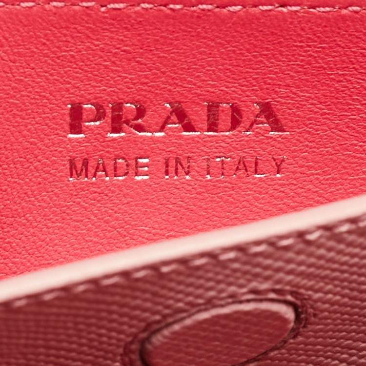 Pre Owned Prada Pink Saffiano Cuir Leather Small Double Handle Tote