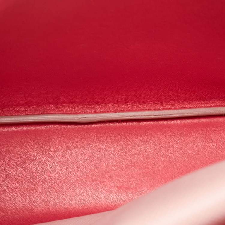 Pre Owned Prada Pink Saffiano Cuir Leather Small Double Handle Tote