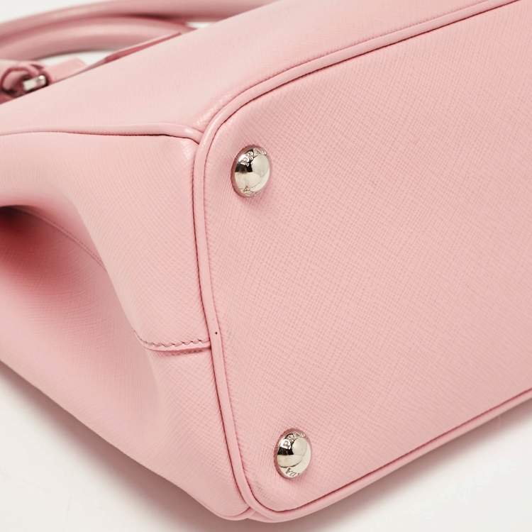 Pre Owned Prada Pink Saffiano Leather Medium Galleria Tote