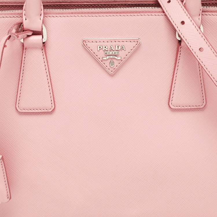 Pre Owned Prada Pink Saffiano Leather Medium Galleria Tote