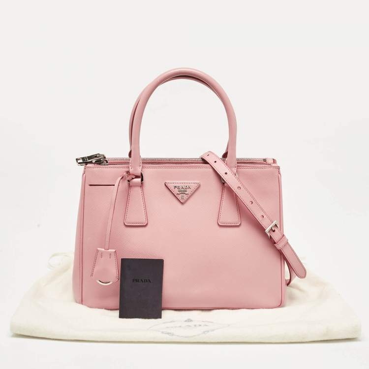 Pre Owned Prada Pink Saffiano Leather Medium Galleria Tote