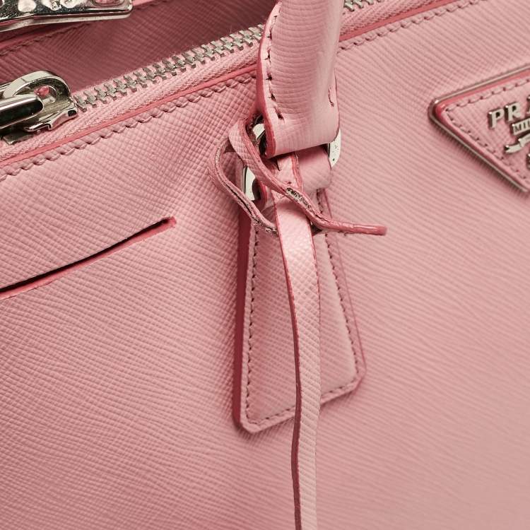 Pre Owned Prada Pink Saffiano Leather Medium Galleria Tote
