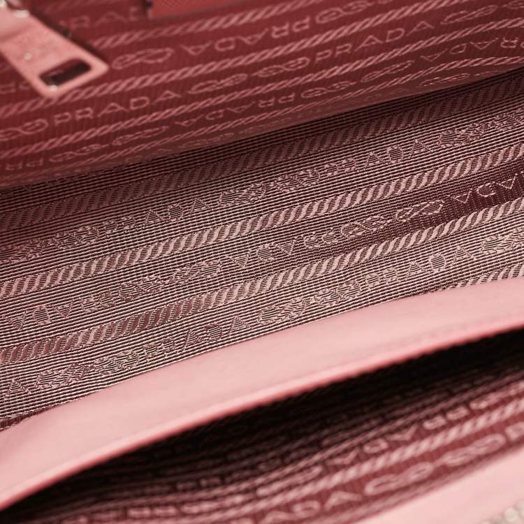 Pre Owned Prada Pink Saffiano Leather Medium Galleria Tote