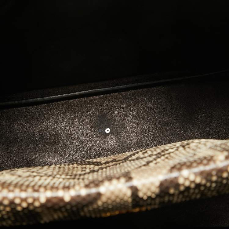 مملوكة مسبقًا Prada Beige Python Medium Double Handle Tote
