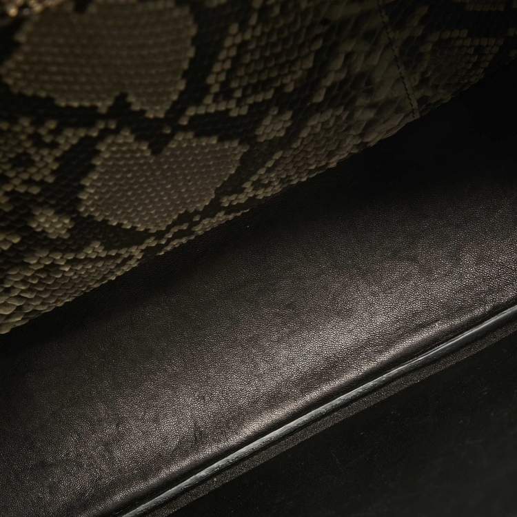 مملوكة مسبقًا Prada Beige Python Medium Double Handle Tote