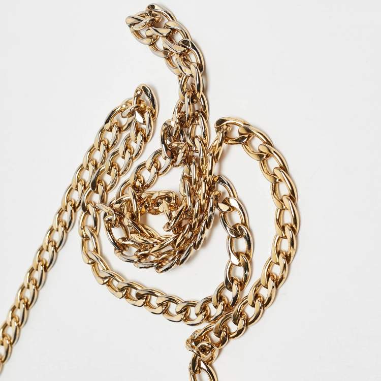 Pre Owned Prada Black Saffiano Leather Wallet on Chain