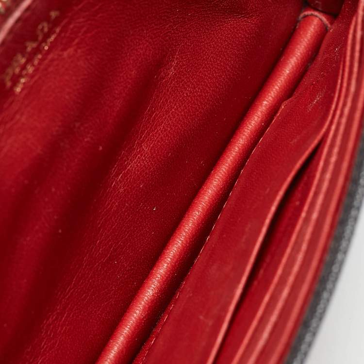 Pre Owned Prada Black Saffiano Leather Wallet on Chain