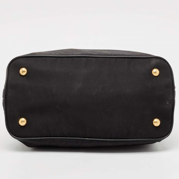 Pre Owned Prada Black Nylon and Leather Top Handle Bag