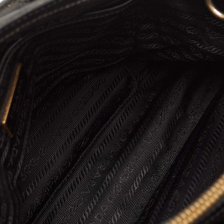 Pre Owned Prada Black Nylon and Leather Top Handle Bag