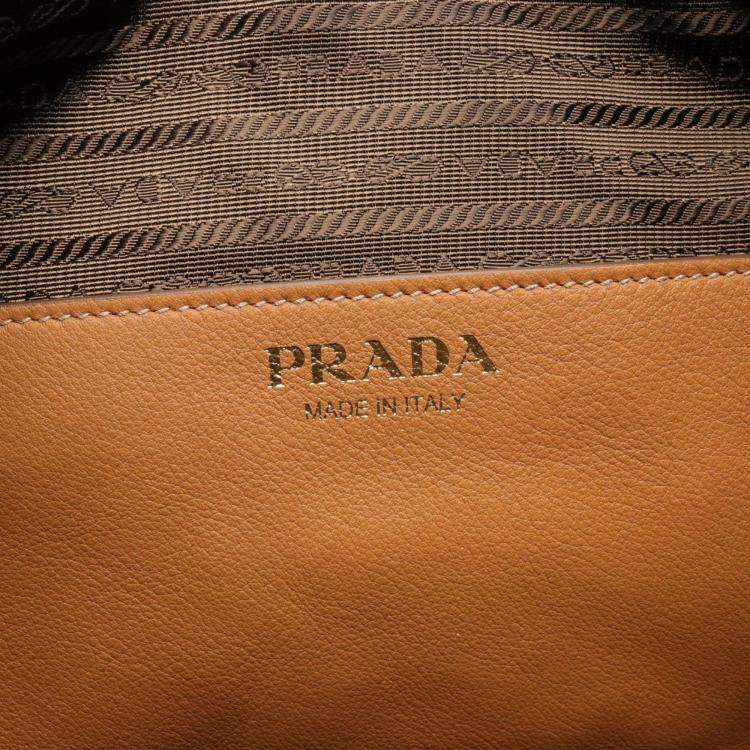 Pre Owned Prada Brown Leather Hobo Bag