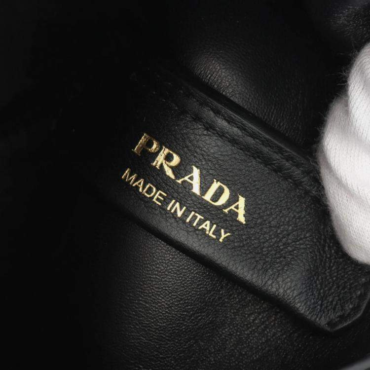 Pre Owned Prada Black Leather Soft Grain Tote Bag