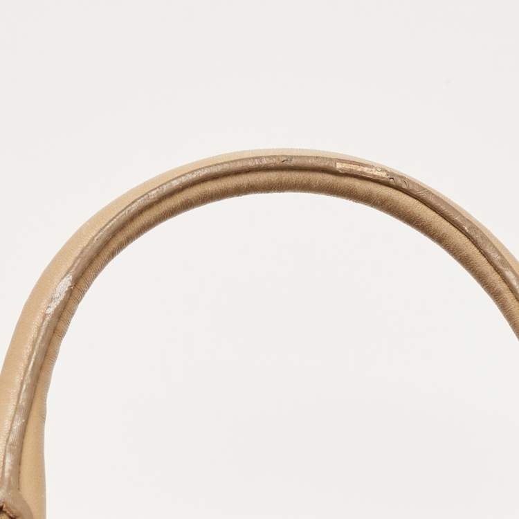 Pre Owned Prada Beige Gaufre Leather and Nylon Zip Satchel