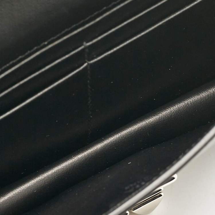 Pre Owned Prada Black/Pink Leather Elektra Wallet On Chain