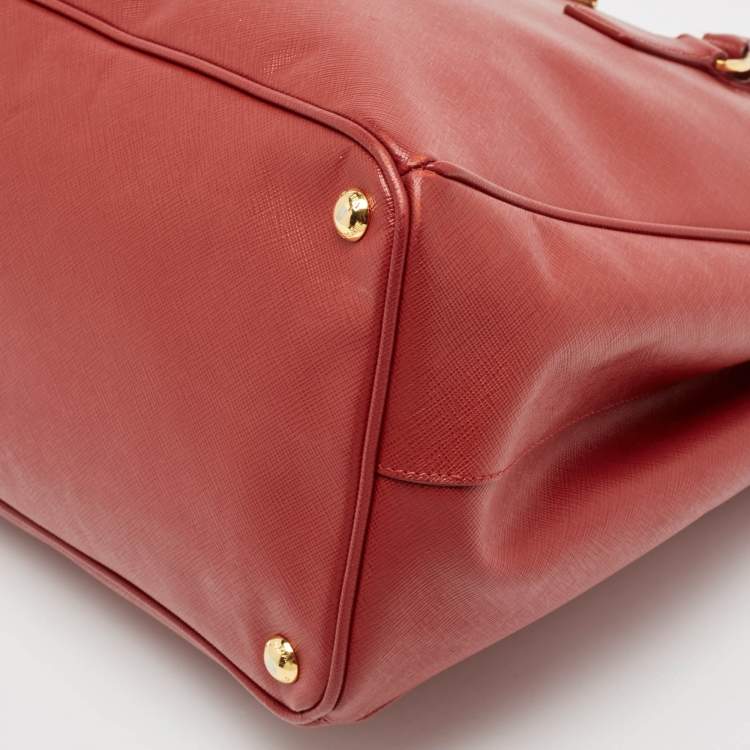 Pre Owned Prada Red Saffiano Lux Leather Large Galleria Open Tote