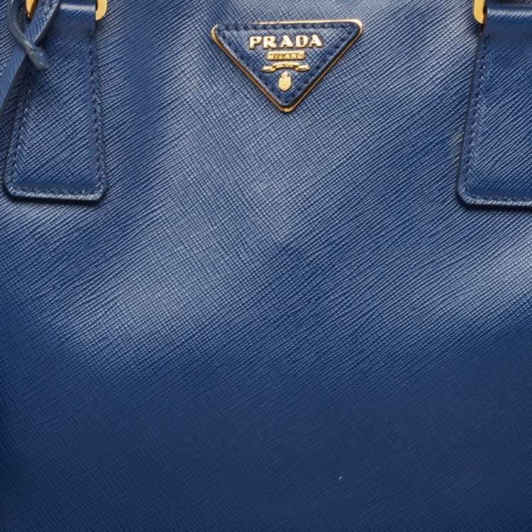مملوكة مسبقًا Prada Navy Blue Saffiano Lux Leather Large Gardener's Tote